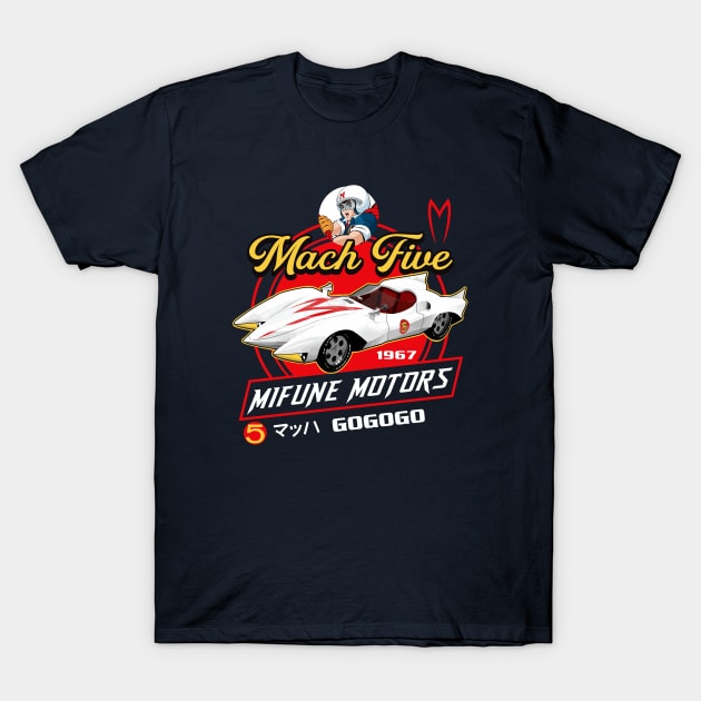 Mach Five Mifune Motors Speed Racer T-Shirt by Alema Art